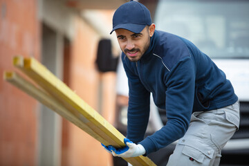 young man carpenter construction concept