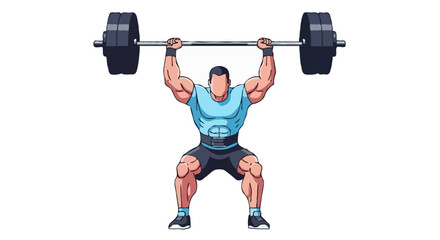 Crossfit Weightlifting Pose – Vector Illustration