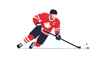 Ice Hockey Player &ndash; Vector Illustration