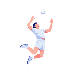 Volleyball Spike Pose &ndash; Vector Illustration
