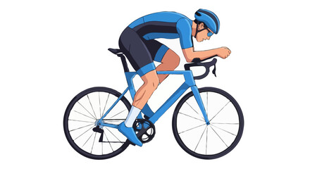 Obraz premium Cyclist on Race Bike – Vector Illustration