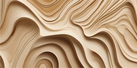 High-Resolution Organic Wood Flow Texture with Deep 3D Layer Waves and Natural Curved Grain Details