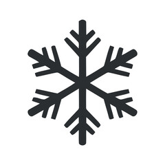 Snowflake icon isolated on transparent background in simple style