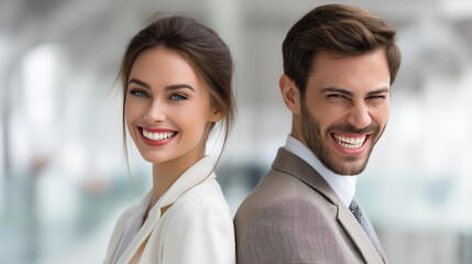 A parallel reality where coworkers switch personalities, dramatic contrasts in behavior, bright natural lighting, sharp facial expressions, blurred background, with copy space