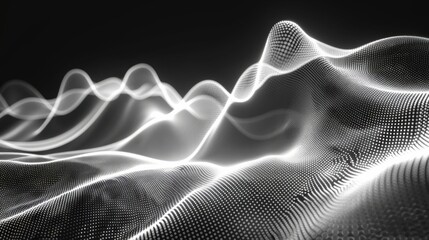 Naklejka premium white neon glow abstract grid mesh background