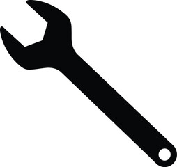 Black silhouette of an open end wrench tool