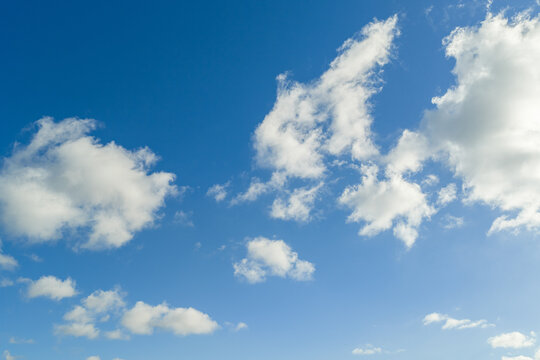 Sunny day with a mix of clouds in the blue sky