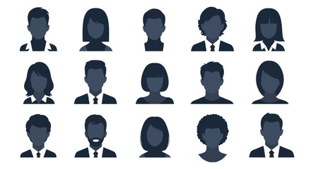 Collection of Diverse Male and Female User Profile Icons Representing Different People