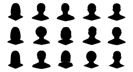Various Silhouettes of Human Heads A Diverse Collection for Profile Design and Representation
