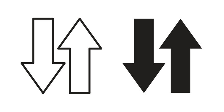 Data transfer icon flat simple icon. Liner version - stock vector.
