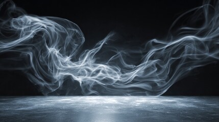 Delicate tendrils of smoke dance gracefully in the air creating unique shapes against a dark backdrop while a subtle light offers an ethereal glow from underneath.