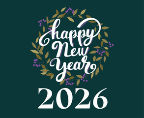 Happy New Year 2026 Holiday Abstract Design Symbol Vector Illustration