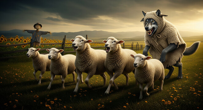 A wolf in sheep's clothing is an expression that means a hypocrite, a person who hides his evil intentions under the guise of virtue.