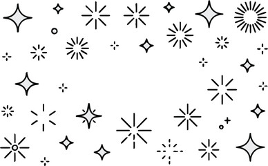 sparkle kirakira icon collection flat starburst glint vector set
