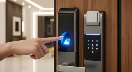 Advanced biometric fingerprint door lock system for secure home access with digital keypad interface