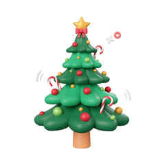 christmas tree isolated on white