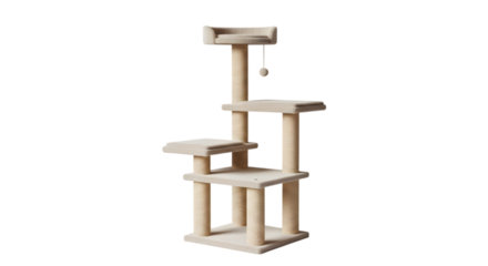 multi-level cat tree isolated on white