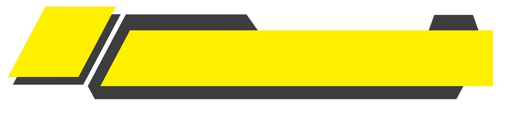 Modern yellow and black lower third title bar with geometric angled accents, sleek broadcast overlay design for video editing and professional streaming graphics © Amer