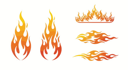 Fiery Flames - A Collection of Dynamic Fire Illustrations.