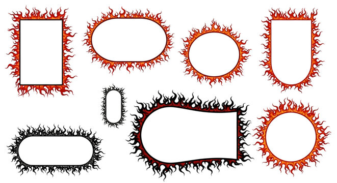 Fiery Frames - A Collection of Flame-Adorned Shapes.