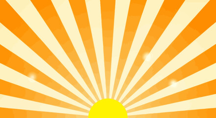 Radiant Sunburst - A Retro-Inspired Design with Bold Orange and Yellow Rays.
