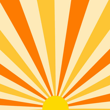 Retro Sunburst Design with Warm Colors.