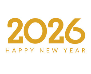 Happy New Year 2026 Holiday Yellow Color Design Abstract Vector Illustration