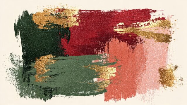 
Colorful abstract brushstrokes and touches of gold.