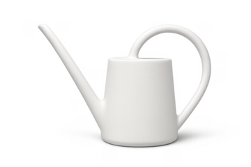 White minimalist watering can helping plant care