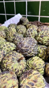 Fresh Sugar Apples Displayed at Fruit Market