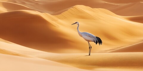 Obraz premium Crane in desert landscape