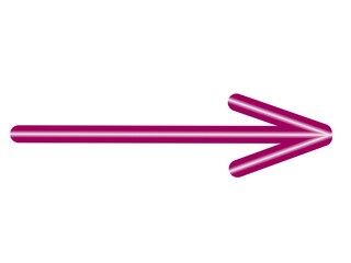 Stylized purple right-pointing arrow with gradient, glossy 3D appearance and double-line design
