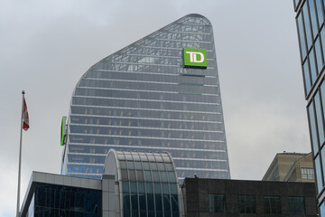 Fototapeta premium TD Terrace, a corporate office, located at 160 Front St W, Toronto - overcast sky