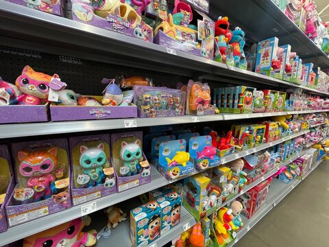 Walmart retail store Super Kitties kids toys side view