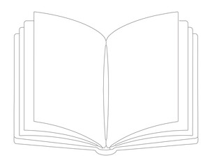 Simple continuous drawing of opened book pages.
