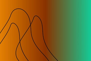 Colorful gradient background with black curved abstract lines