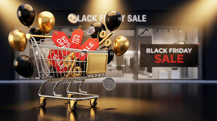 Black Friday Vibrant Discount Sale Banner – Modern Promotional Concept