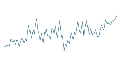 Dynamic data fluctuations line graph chart isolated on transparent background