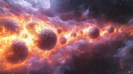 Journey through the cosmic fire: witness the birth of stars in a breathtaking nebula display