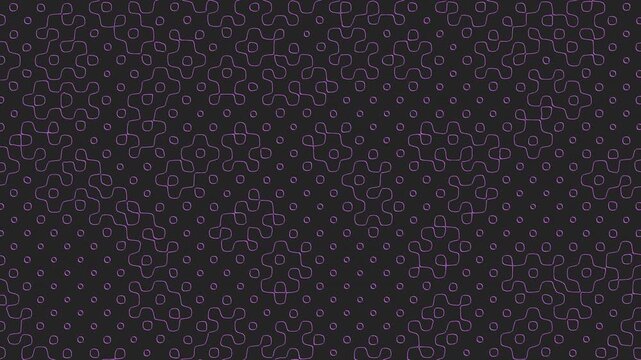 A contemporary and abstract black and purple geometric pattern featuring small circles interconnected by lines, forming a grid of triangles, design for wallpaper or web backgrounds