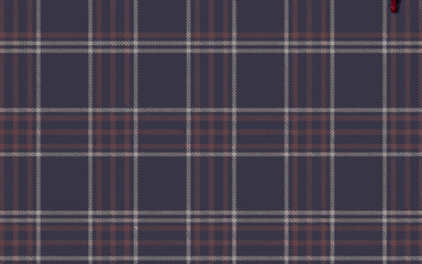 Classic tartan plaid pattern in muted navy, brown, and grey hues.
