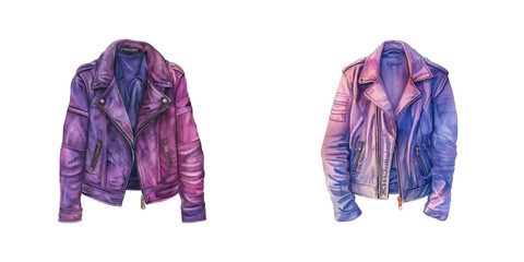leather jacket watercolor vector illustration
