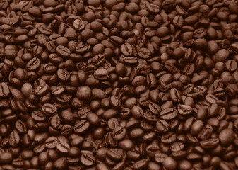 Coffee beans top view background