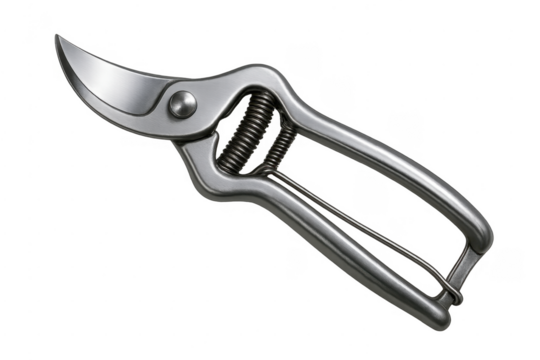 Metal secateurs tool for pruning branches and gardening
