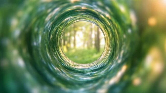 Tunnel Vision: A verdant vortex unfolds, guiding the eye toward a sun-dappled woodland scene, beckoning the viewer to venture deeper into the embrace of nature.