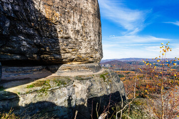 view from the Idagrotte Saxony switzerland during autumn good light