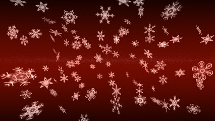 Snowflakes on Red Background