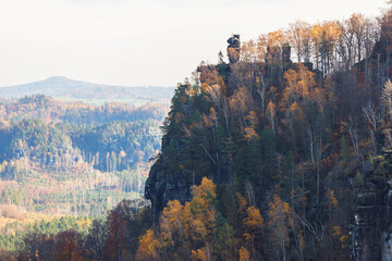 view from the Idagrotte Saxony switzerland during autumn good light
