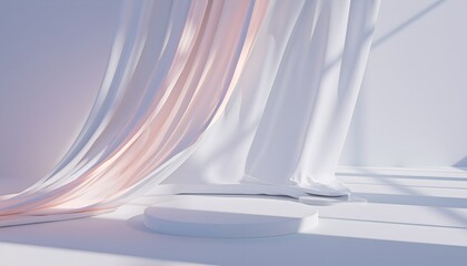 Ethereal Minimalism: Ultra-Bright Studio Layout with White-on-White Tones, Soft Shadows, and Pastel Highlights