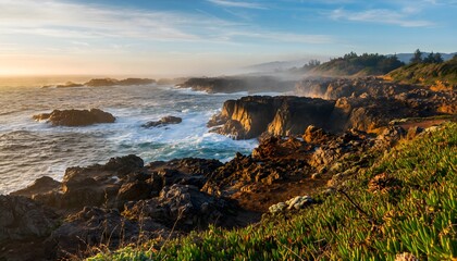 Majestic Vistas: Breathtaking Landscapes Showcasing Rugged Coastlines and Misty Mountain Lakes